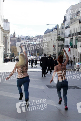 Femen Demo gegen Polizeistaatgesetz, Madrid