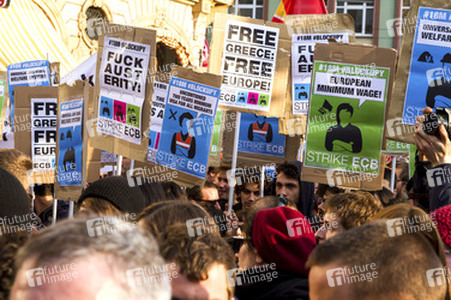 Demonstration gegen die EZB, Frankfurt