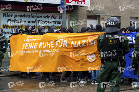 Gedenkkundgebung für Punker Thomas 'Schmuddel' Schulz, Dortmund