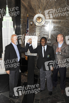 Pele and Franz Beckenbauer Light the Empire State Building, New York