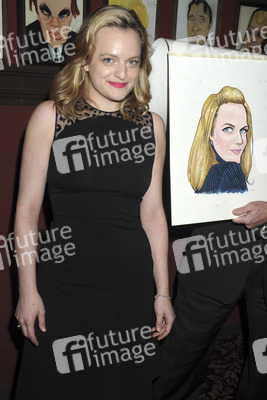 Elisabeth Moss erhält eine Kariaktur im Sardi's in New York