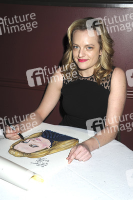 Elisabeth Moss erhält eine Kariaktur im Sardi's in New York