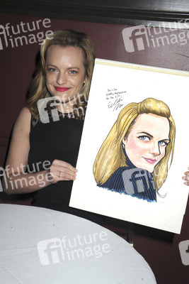 Elisabeth Moss erhält eine Kariaktur im Sardi's in New York