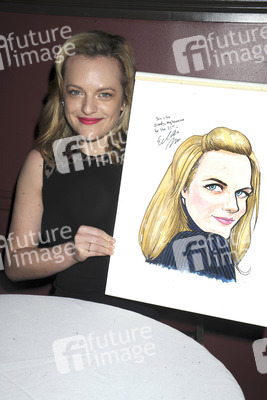 Elisabeth Moss erhält eine Kariaktur im Sardi's in New York