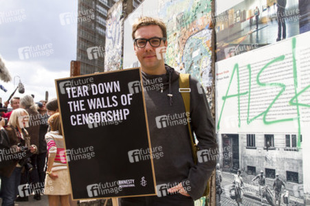Bildtermin von Amnesty International zum Thema Meinungsfreiheit in Berlin