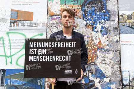 Bildtermin von Amnesty International zum Thema Meinungsfreiheit in Berlin