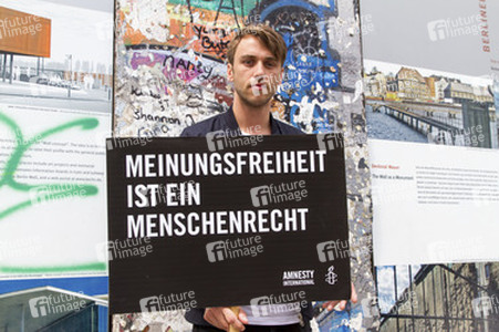 Bildtermin von Amnesty International zum Thema Meinungsfreiheit in Berlin