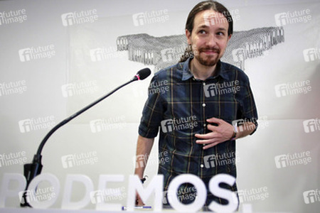 Podemos Political Party first press conference after results in the locals and communities ellection at Podemos Headquarter in Madrid on May 28, w
Podemos Pressekonferenz in Madrid