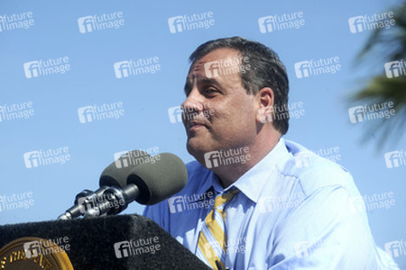 Chris Christie spricht in Belmar