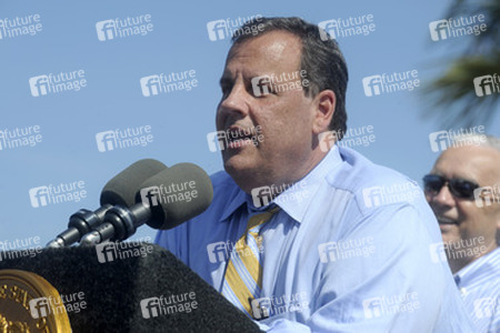 Chris Christie spricht in Belmar