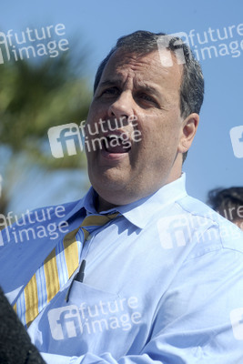 Chris Christie spricht in Belmar