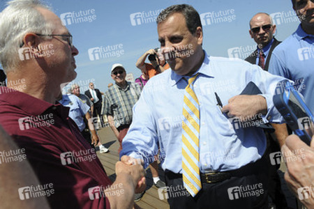 Chris Christie spricht in Belmar