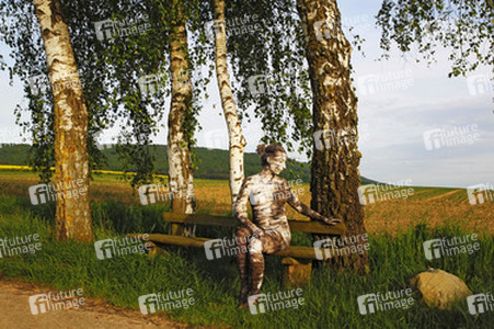 NATURE ART: Birke / Birch Bodypainting