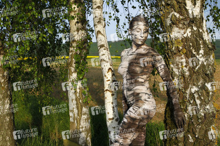 NATURE ART: Birke / Birch Bodypainting