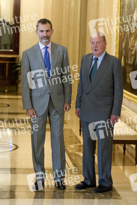 The King of Spain Felipe VI and King Juan Carlos meet with the B