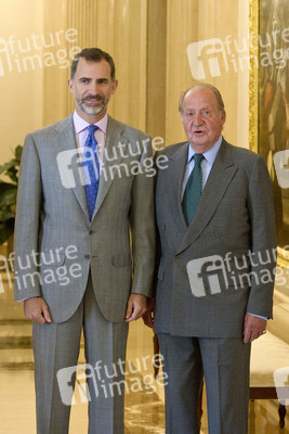 The King of Spain Felipe VI and King Juan Carlos meet with the B
