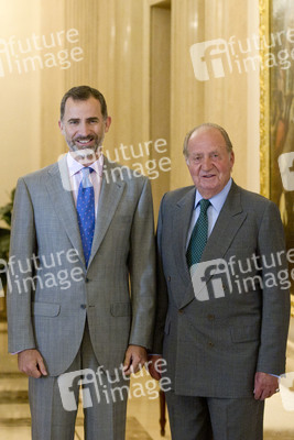 The King of Spain Felipe VI and King Juan Carlos meet with the B