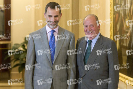 The King of Spain Felipe VI and King Juan Carlos meet with the B