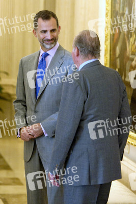 The King of Spain Felipe VI and King Juan Carlos meet with the B