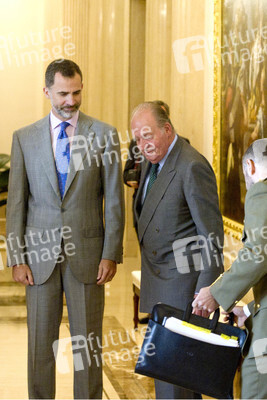 The King of Spain Felipe VI and King Juan Carlos meet with the B