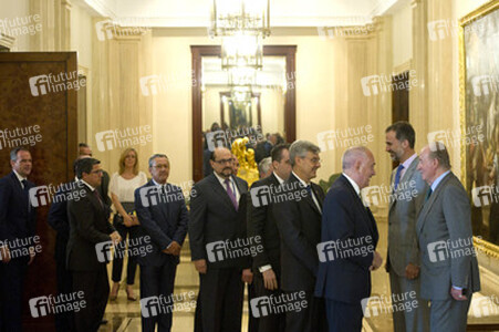 The King of Spain Felipe VI and King Juan Carlos meet with the B