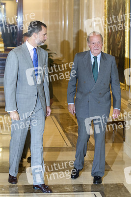 The King of Spain Felipe VI and King Juan Carlos meet with the B