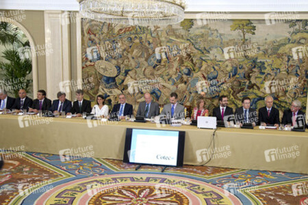 The King of Spain Felipe VI and King Juan Carlos meet with the B