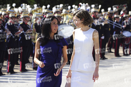 State visit of the President of the Republic of Peru, Mr. Ollanta Humala Tasso, and Mrs. Nadine Heredia Alarcon. The King of Spain Felipe VI and Queen Letizia officially greeted at the Pardo Palace in Madrid on July 7, 2015.