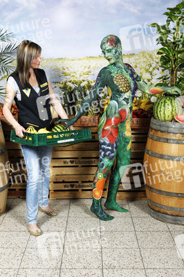 WORKING ART: Obsthändler/ Fruiterer Bodypainting