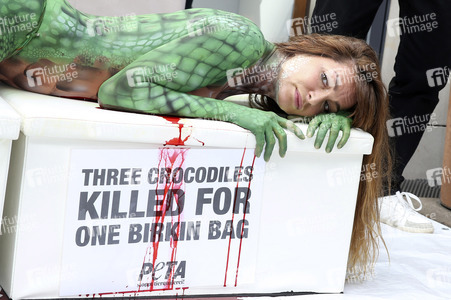 Peta Aktion gegen gegen Krokodilmord in Hamburg