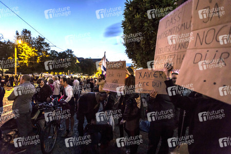 Demonstration gegen das Konzert von Xavier Naidoo in Erfurt