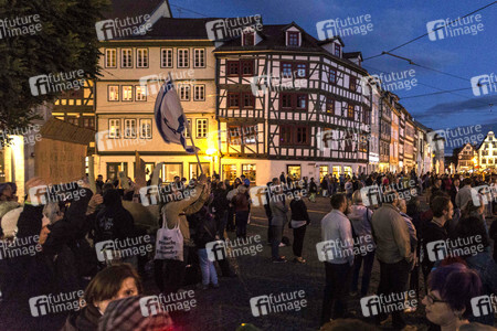 Demonstration gegen das Konzert von Xavier Naidoo in Erfurt