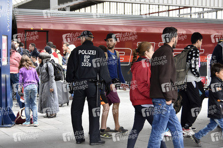 Ankunft der Flüchtlinge am Hauptbahnhof München