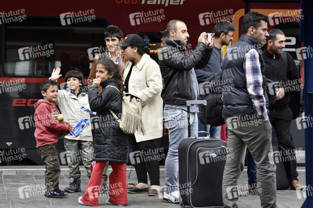 Ankunft der Flüchtlinge am Hauptbahnhof München