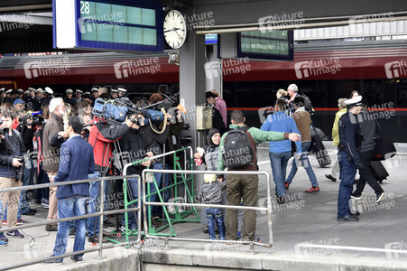 Ankunft der Flüchtlinge am Hauptbahnhof München