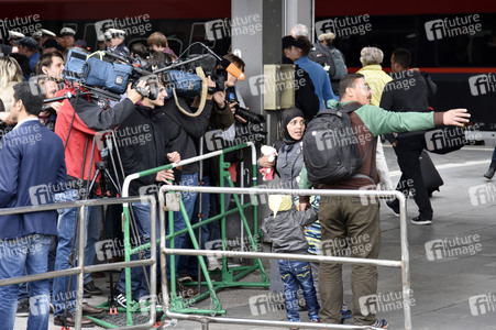 Ankunft der Flüchtlinge am Hauptbahnhof München