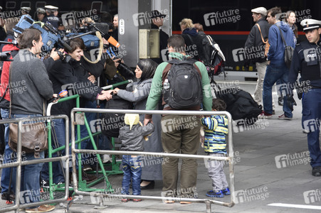 Ankunft der Flüchtlinge am Hauptbahnhof München