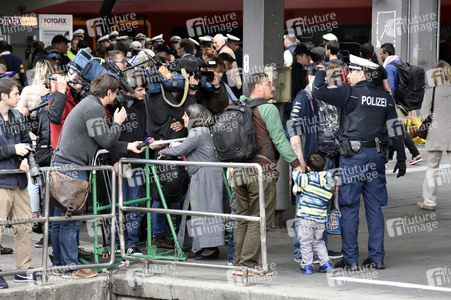 Ankunft der Flüchtlinge am Hauptbahnhof München