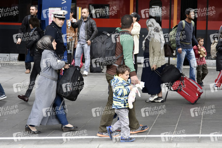 Ankunft der Flüchtlinge am Hauptbahnhof München