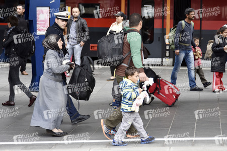 Ankunft der Flüchtlinge am Hauptbahnhof München