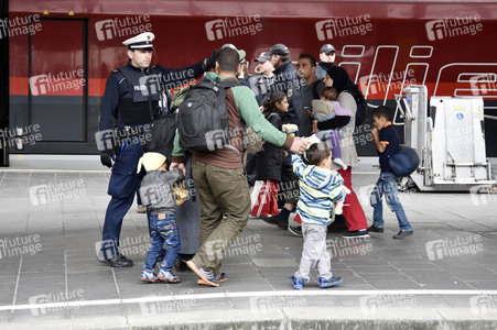Ankunft der Flüchtlinge am Hauptbahnhof München