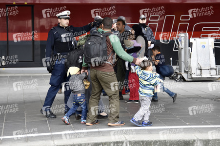 Ankunft der Flüchtlinge am Hauptbahnhof München