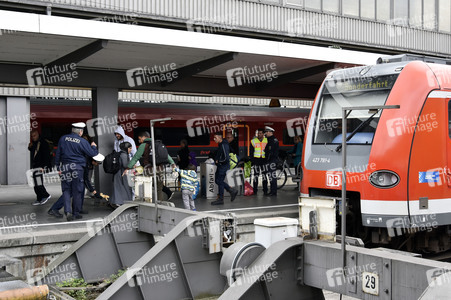 Ankunft der Flüchtlinge am Hauptbahnhof München