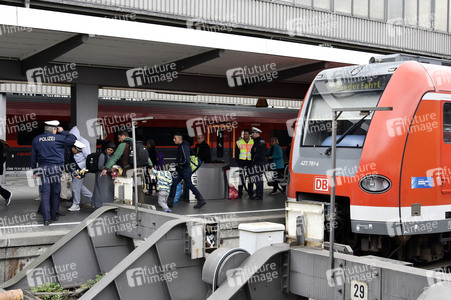 Ankunft der Flüchtlinge am Hauptbahnhof München