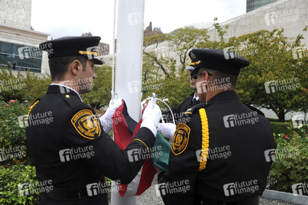 Flaggenzeremonie für Palästina am UN Hauptquartier in New York