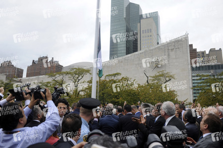 Flaggenzeremonie für Palästina am UN Hauptquartier in New York