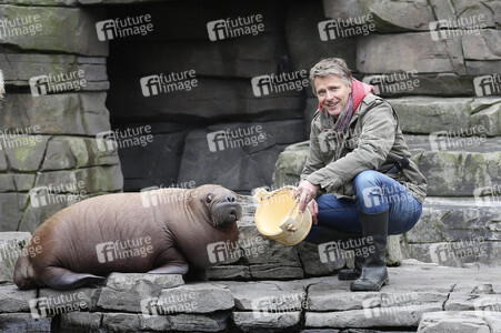 Jörg Pilawa tauft Walross in Hamburg