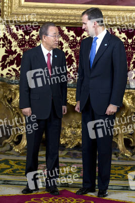 König Felipe empfängt Ban Ki-Moon in Madrid