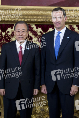 König Felipe empfängt Ban Ki-Moon in Madrid