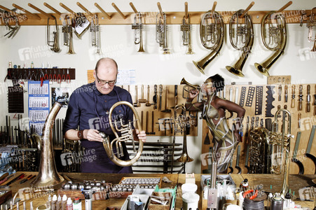 WORKING ART: Brass Wind Instrument Maker Bodypainting